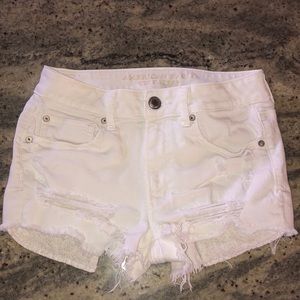 white jean short shorts